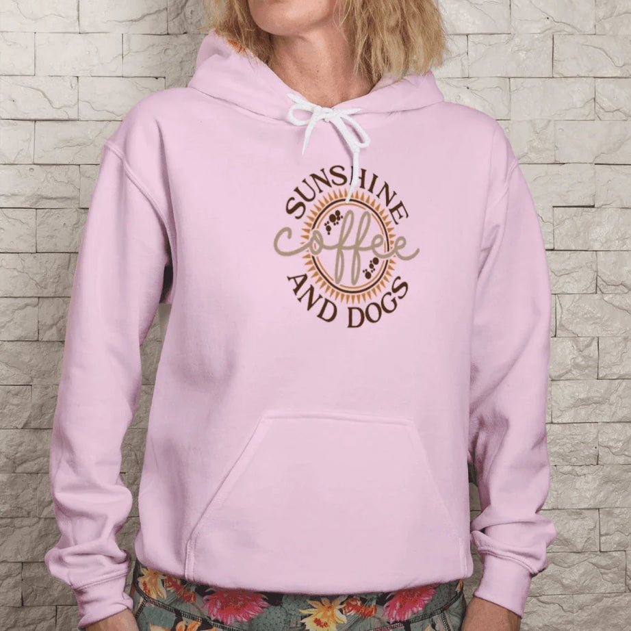 Sun Coffee Dog Hoodie Sweatshirt - Dog Lover Coffee Culture