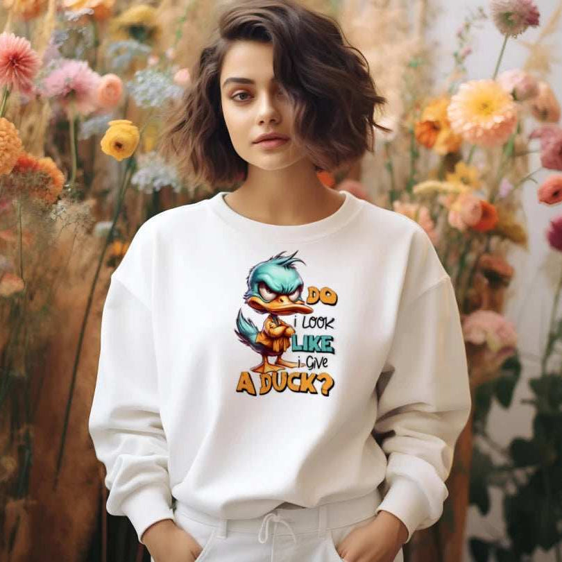 Give a Duck Crewneck - Funny Sarcastic Sweatshirt