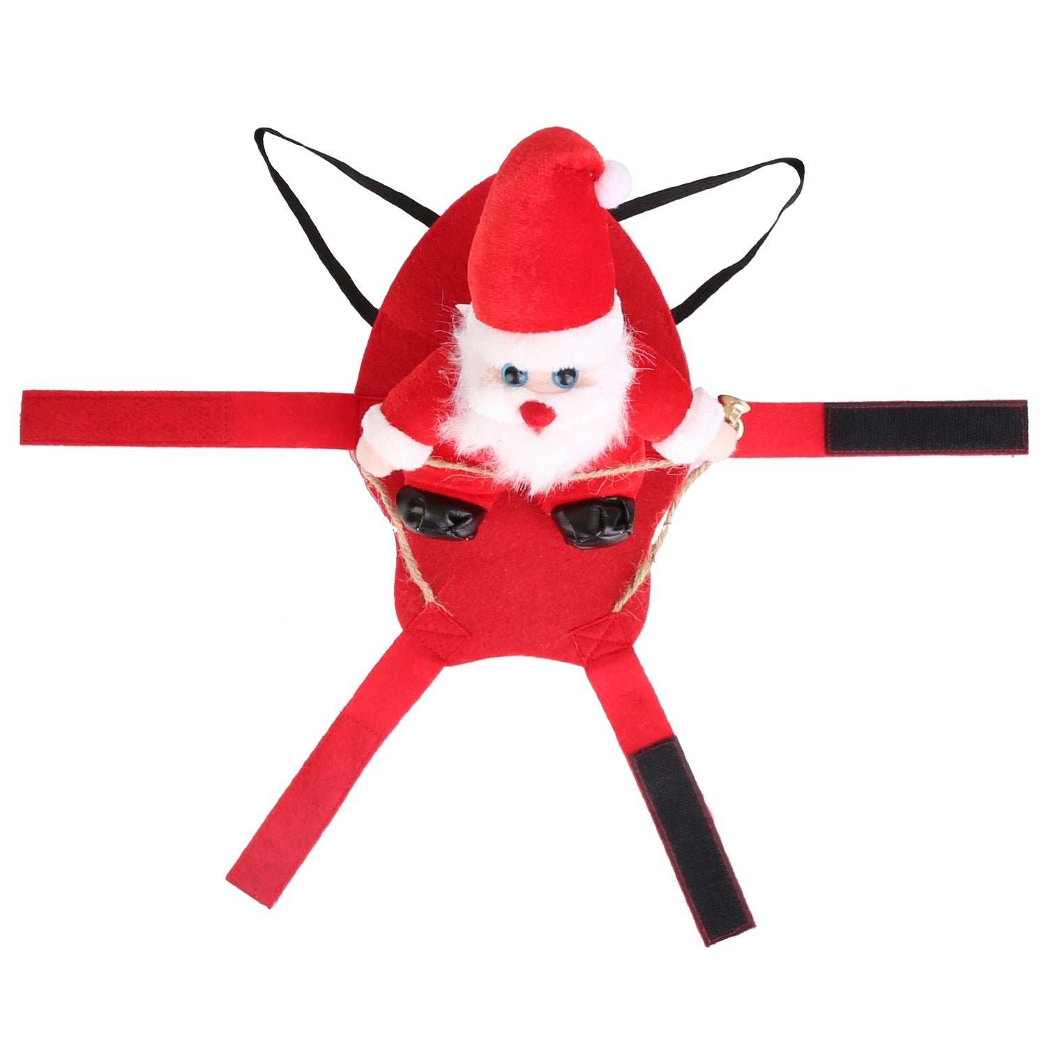 Christmas Santa Pet Outfit - Riding Style with Bell