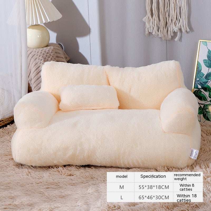 Cozy Plush Cat Bed Sofa for Small to Medium Dogs and Cats