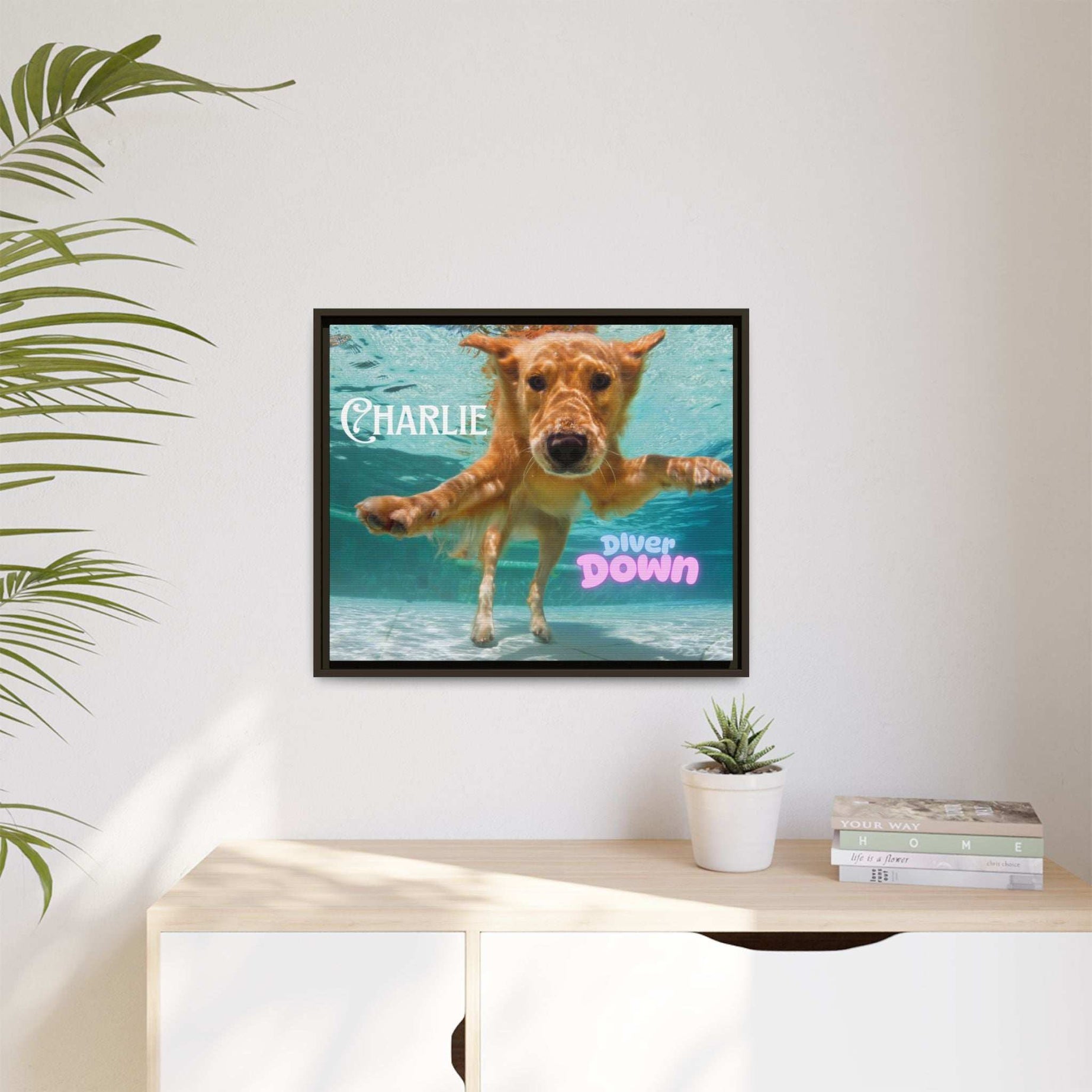 Framed Personalized Landscape Photo Canvas Wall Art - 'Add your Caption'