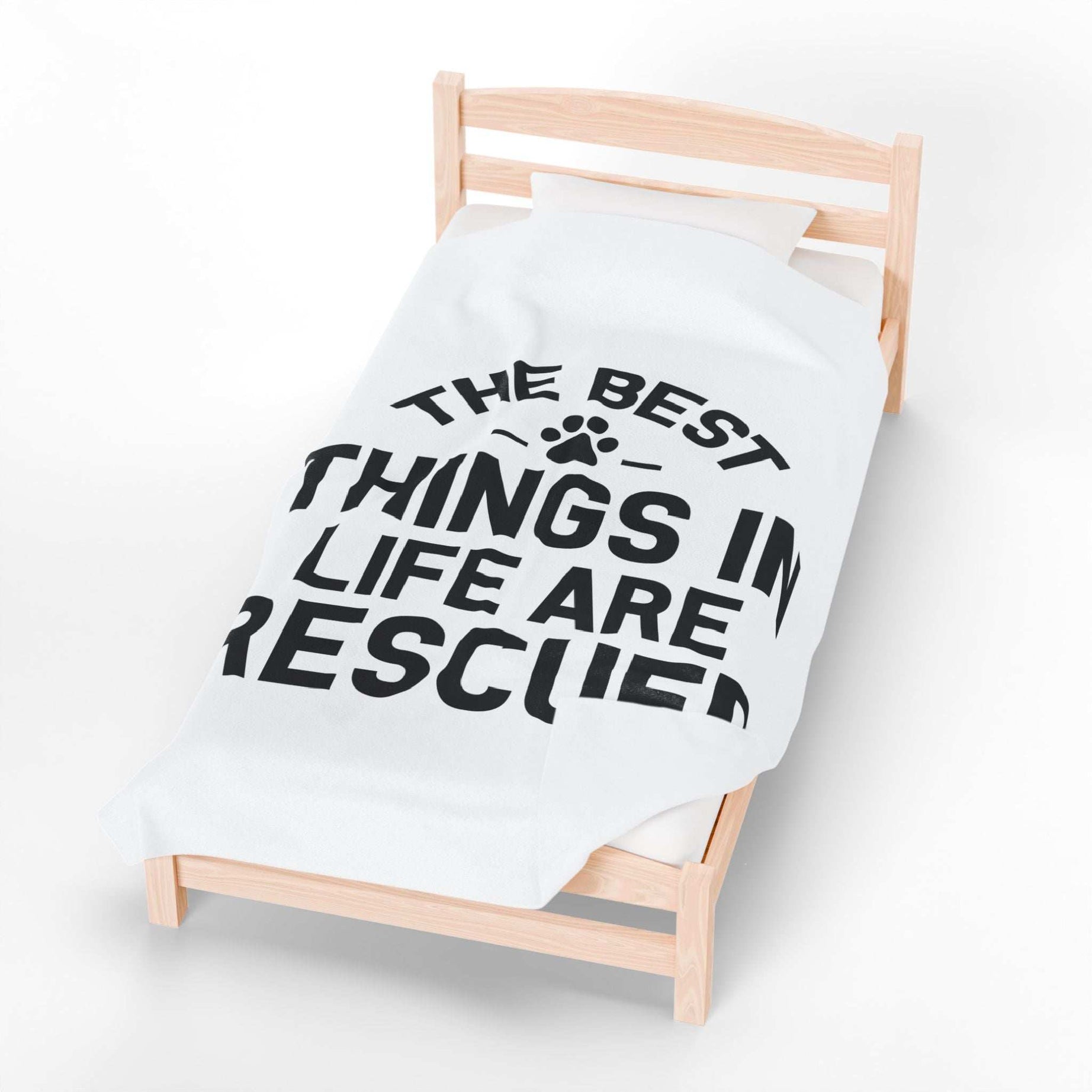 Inspirational Pet Best Rescue - Velveteen Plush Blanket