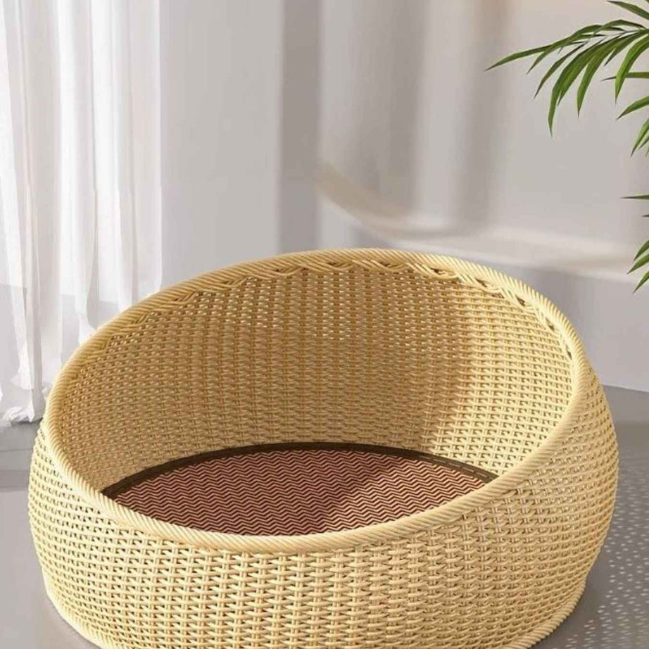 Round Woven Rattan Pet Nest