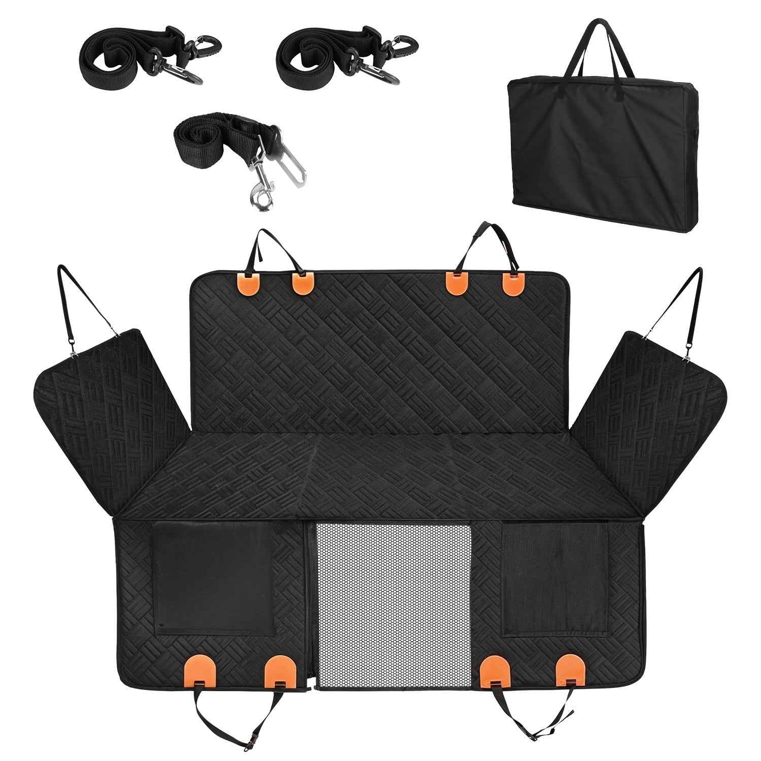 Dog Car Seat Cover - Waterproof Hammock for Back Seat