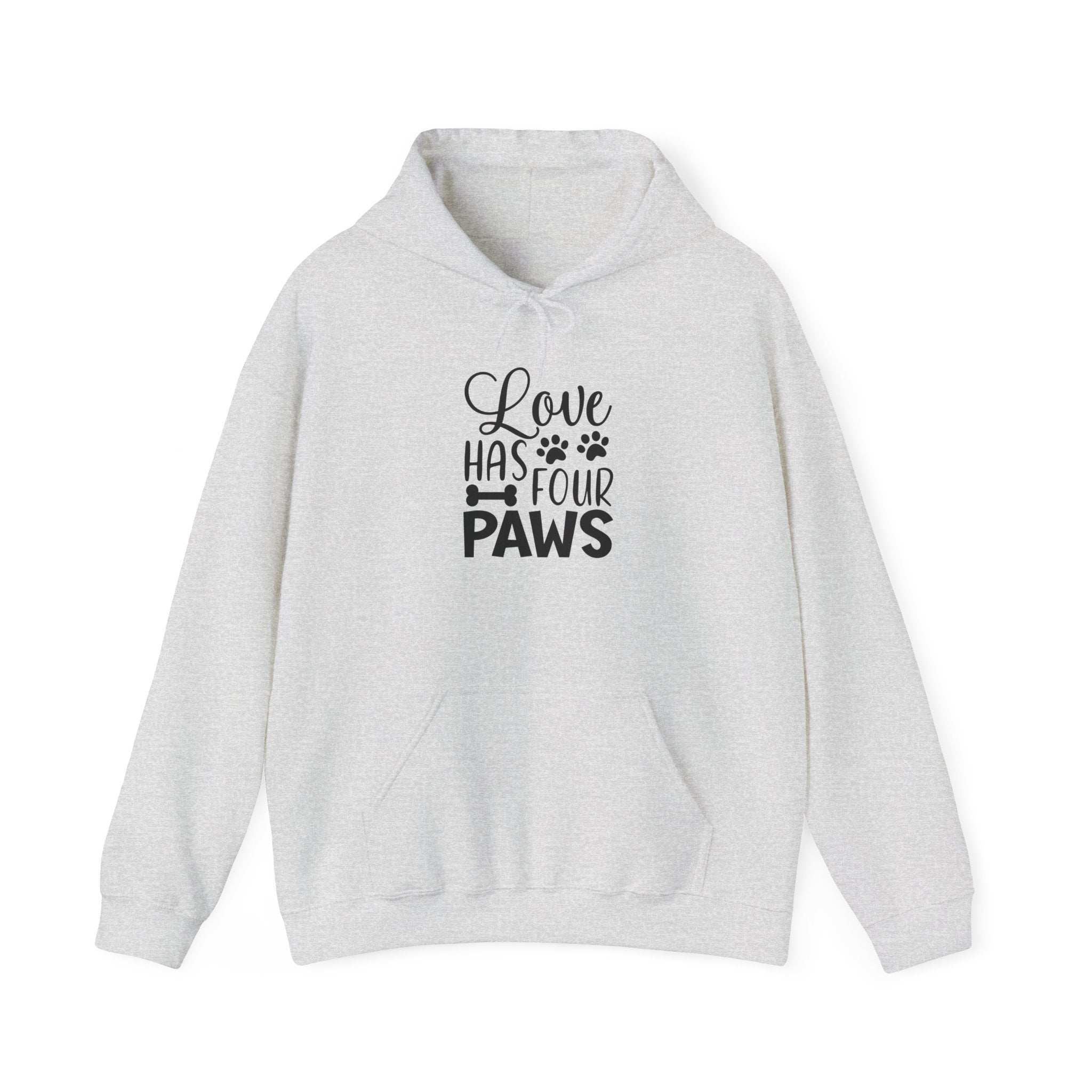 Love Has Four Paws Hoodie – Cozy Unisex Sweatshirt for Pet Lovers