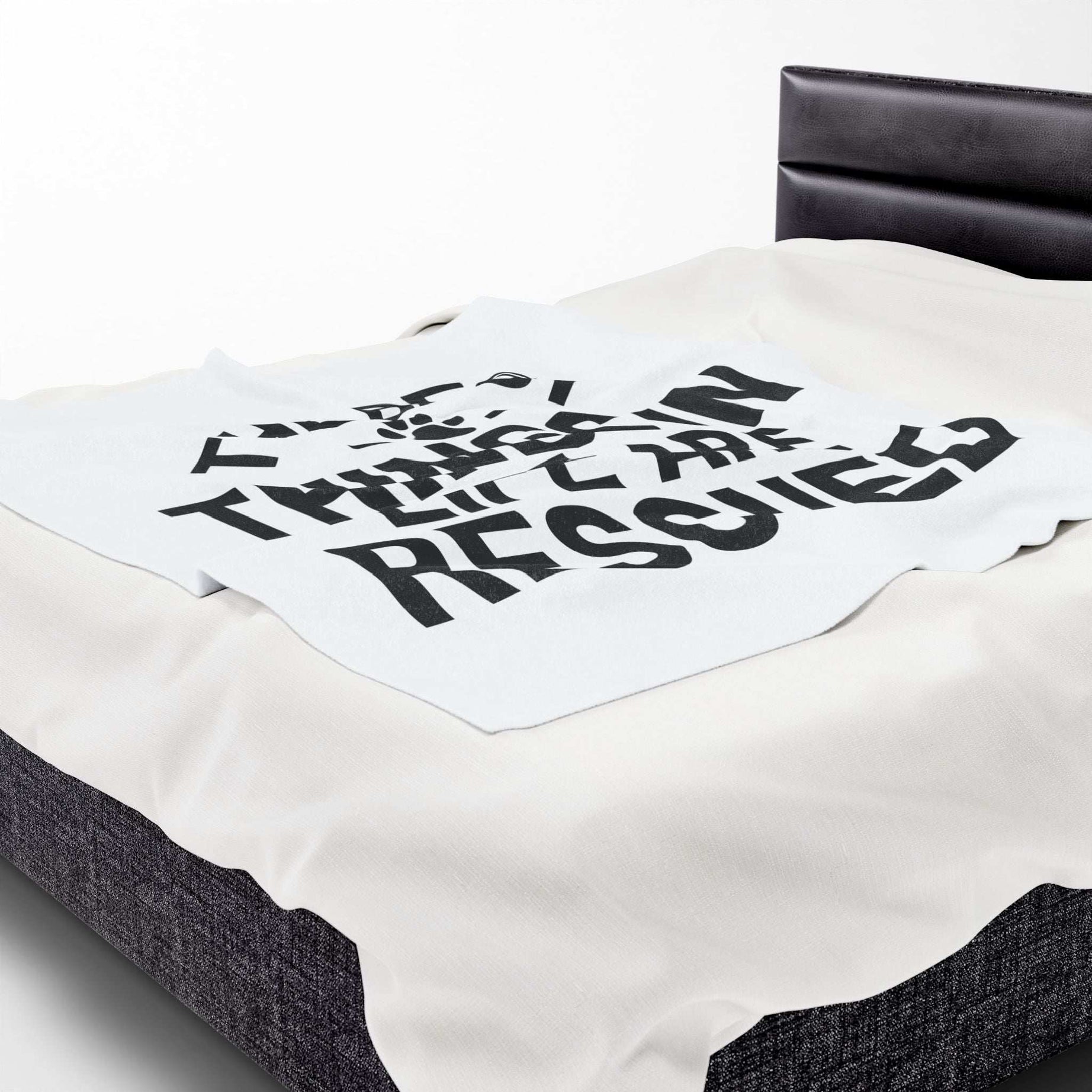 Inspirational Pet Best Rescue - Velveteen Plush Blanket