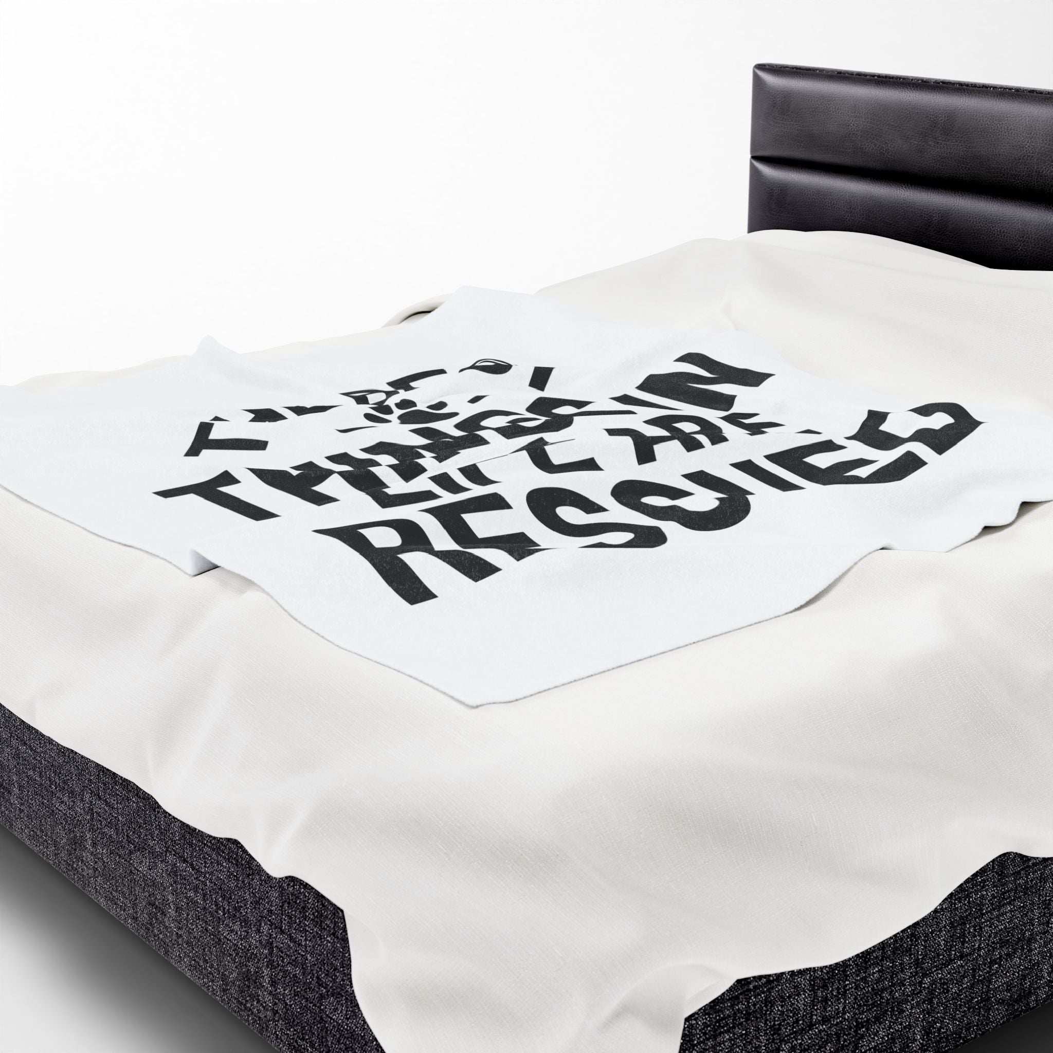 Inspirational Pet Best Rescue - Velveteen Plush Blanket