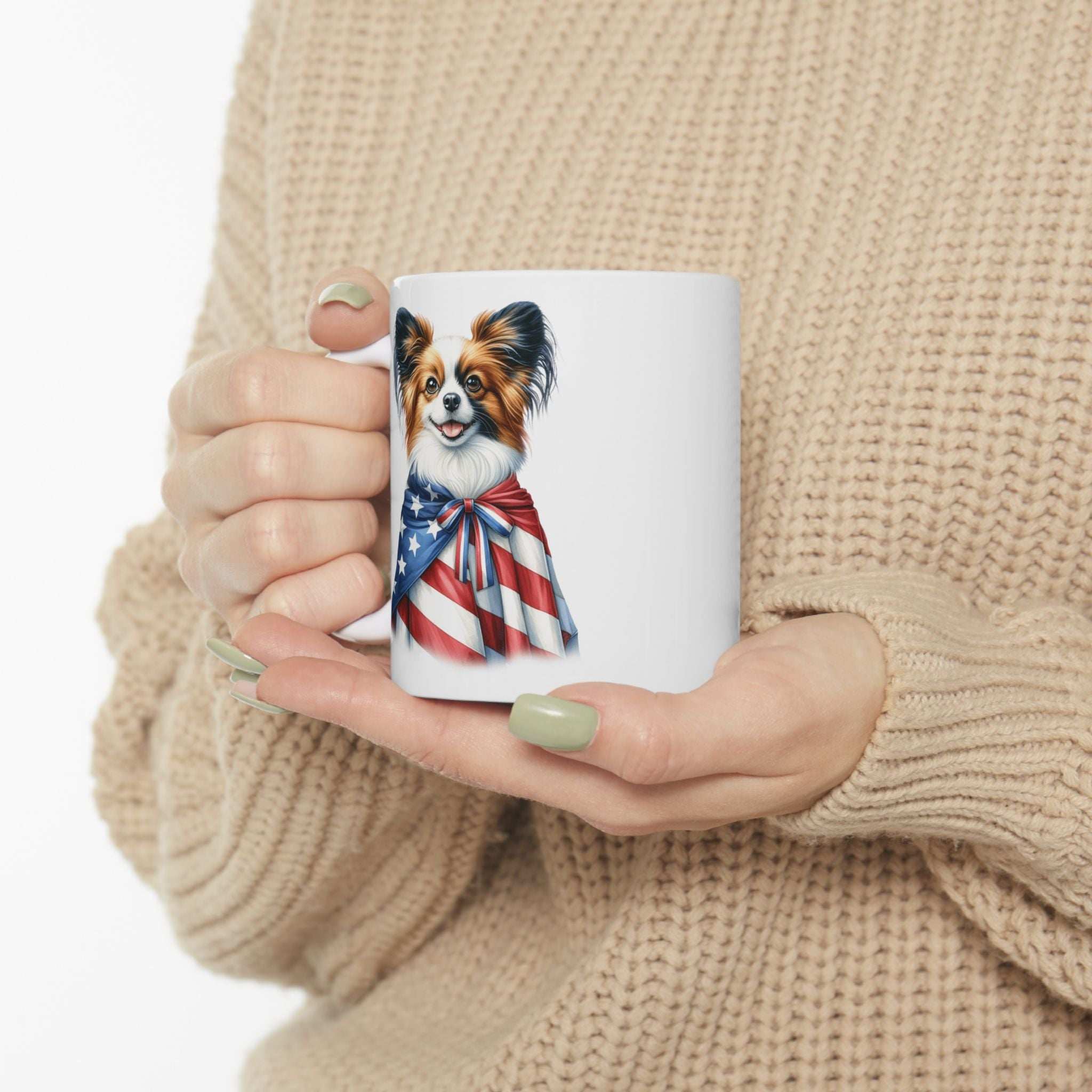 Papillion Patriotic Ceramic Mug – 11oz & 15oz | Perfect for Independence Day & All-American Celebrations