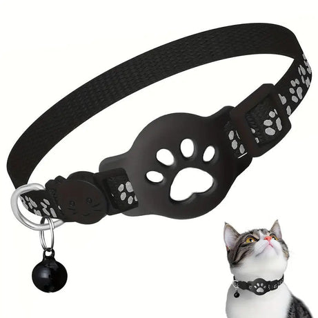 Paw Prints Tracker - Cat Collar with AirTag Holder