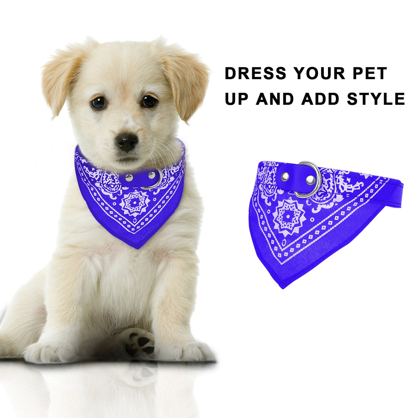 Pet Bandana Collar Adjustable - Leather Triangle Scarf