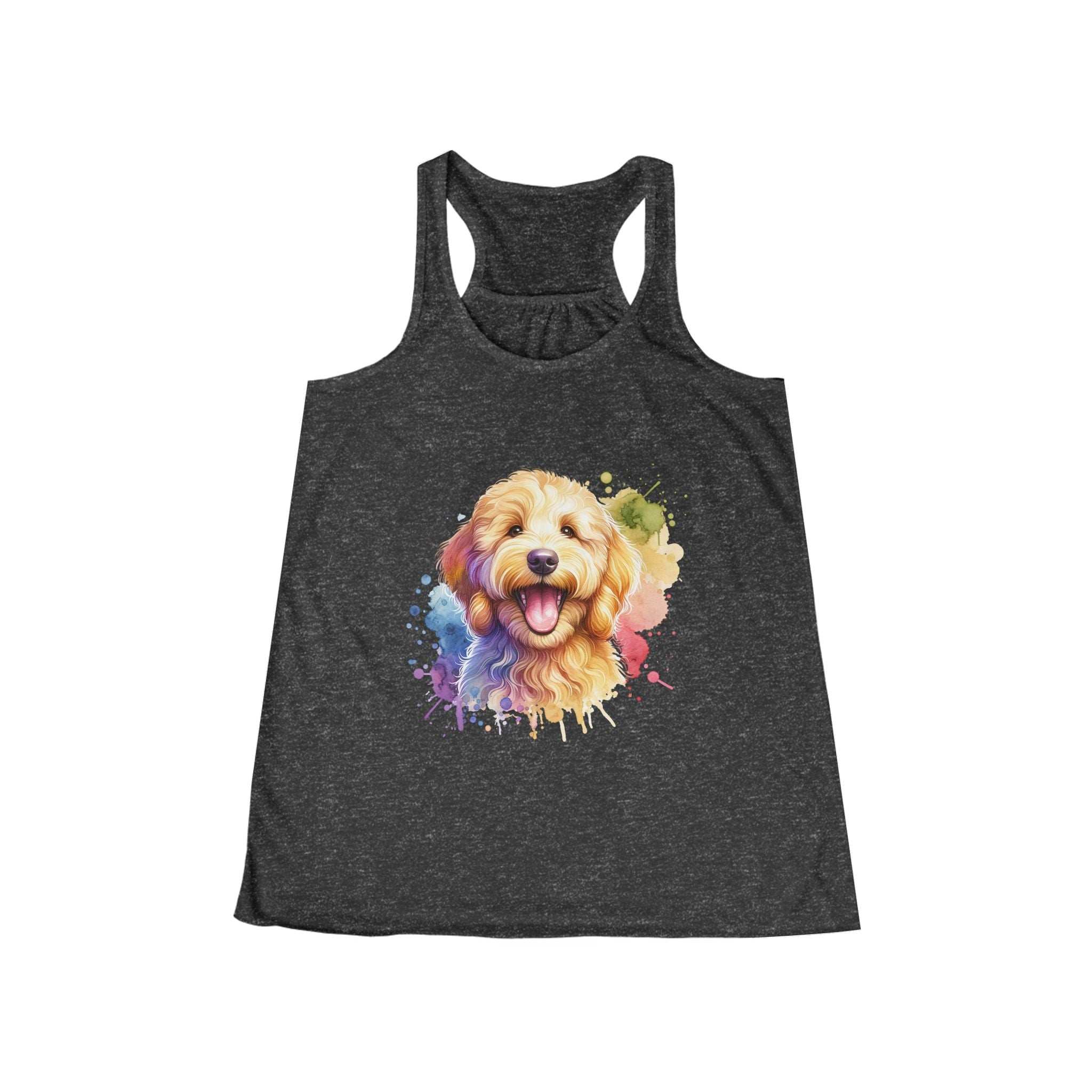 Smiling Goldendoodle Dog Lover Tank Top - Women's Flowy Racerback
