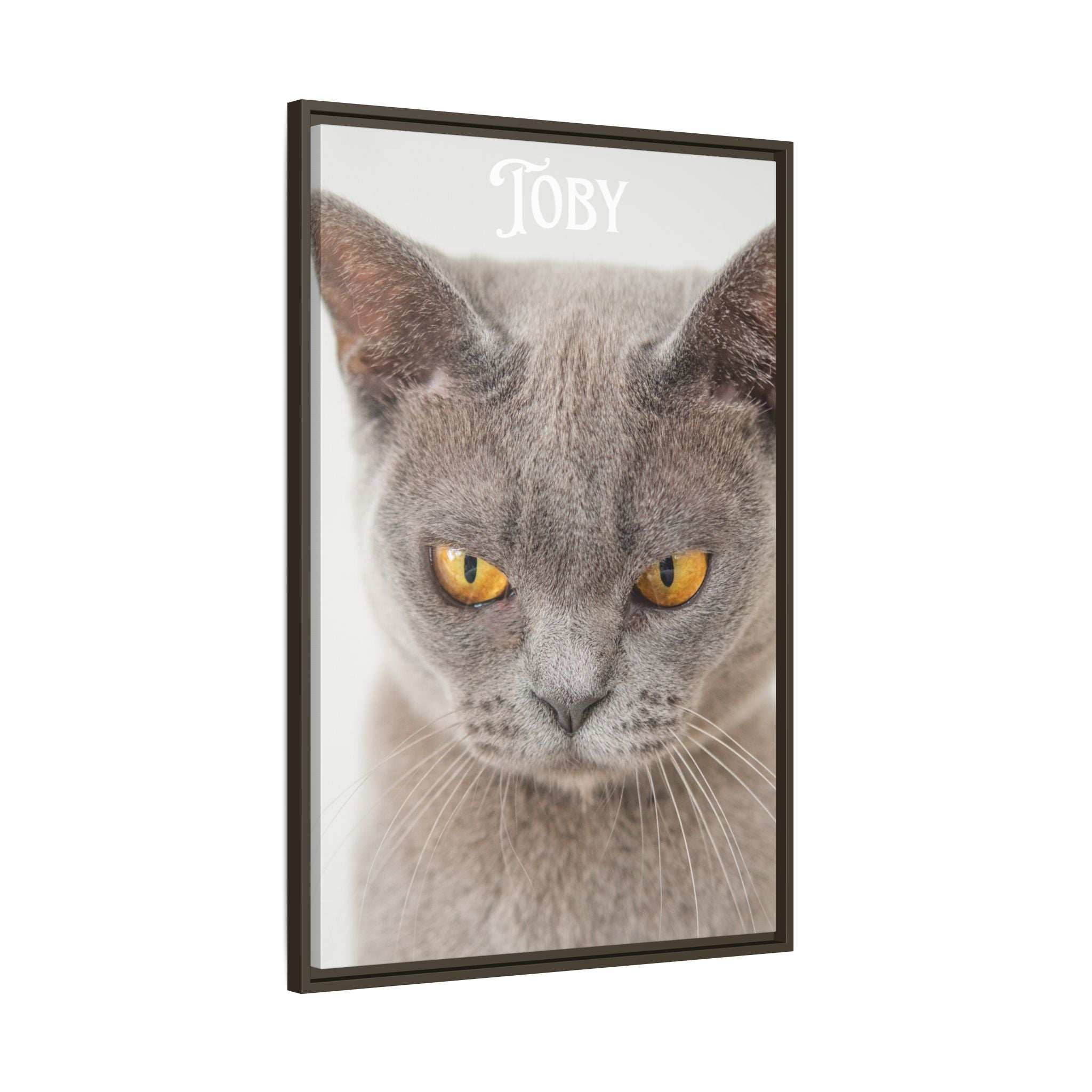 Personalized Photo Wall Art - Framed Matte Canvas Print for Pet Lovers - Customizable Name Print