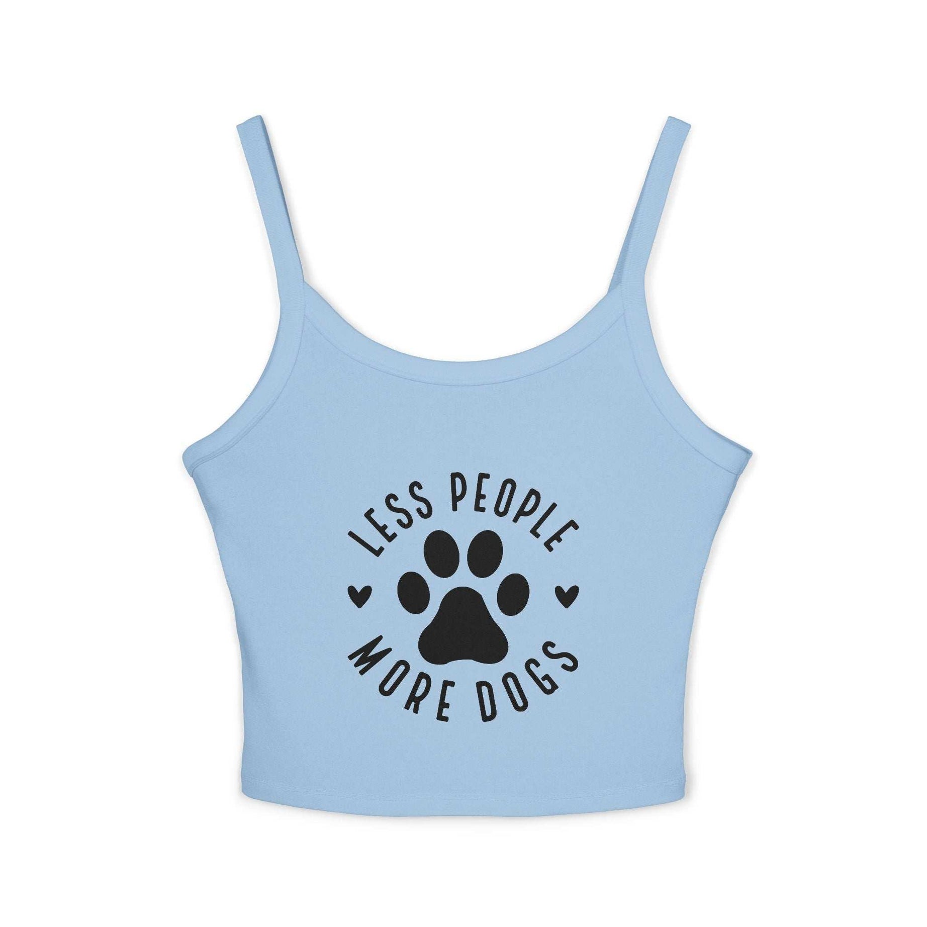 "Less People, More Dogs" Women's Spaghetti Strap Tank Top - Perfect for Dog Lovers
