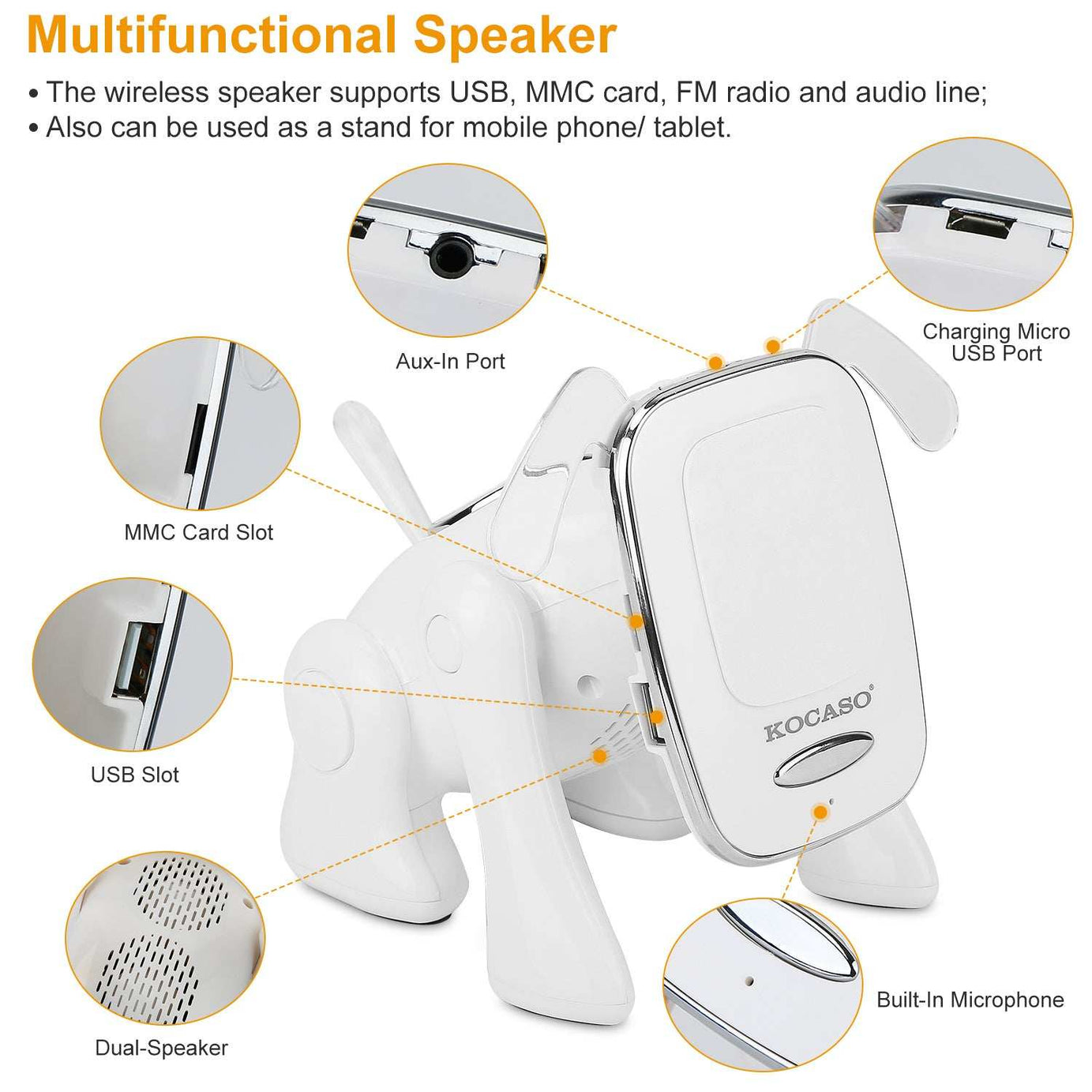Puppy Dog Bluetooth Speaker - Portable Wireless Music Player