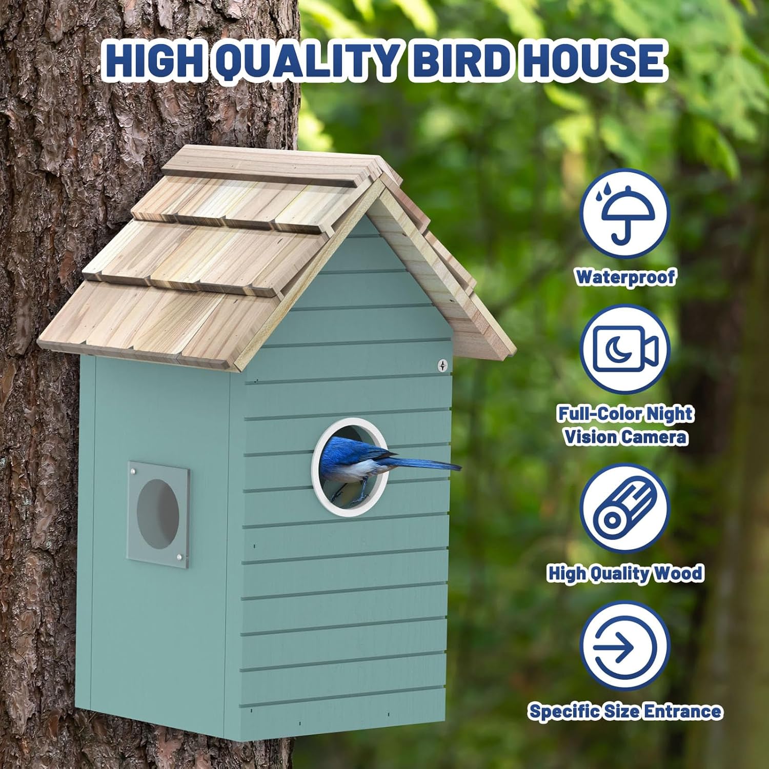 BirdNest AI House - Smart Camera 3MP 10K Species ID