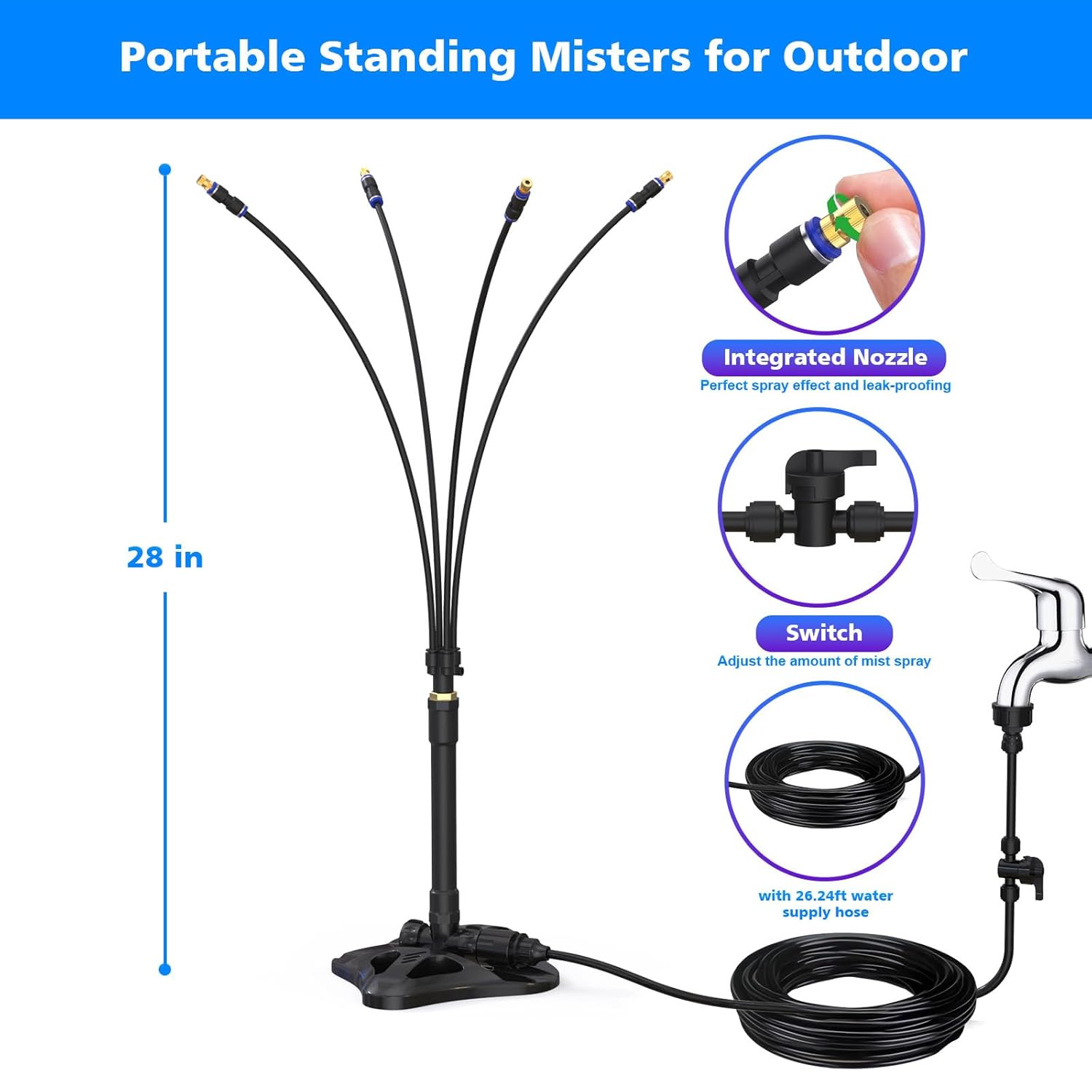 Cool Pup Misting System - Dog Cooling 8M Outdoor 75°F