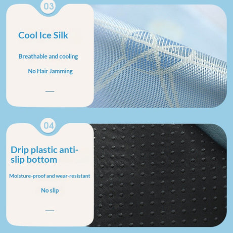 Cat Cooling Mat Ice Silk - Bear Print Summer Sleep Pad