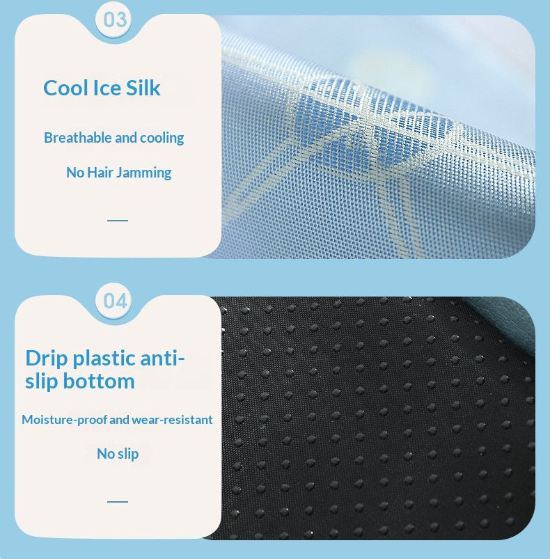 Cat Cooling Mat Ice Silk - Bear Print Summer Sleep Pad