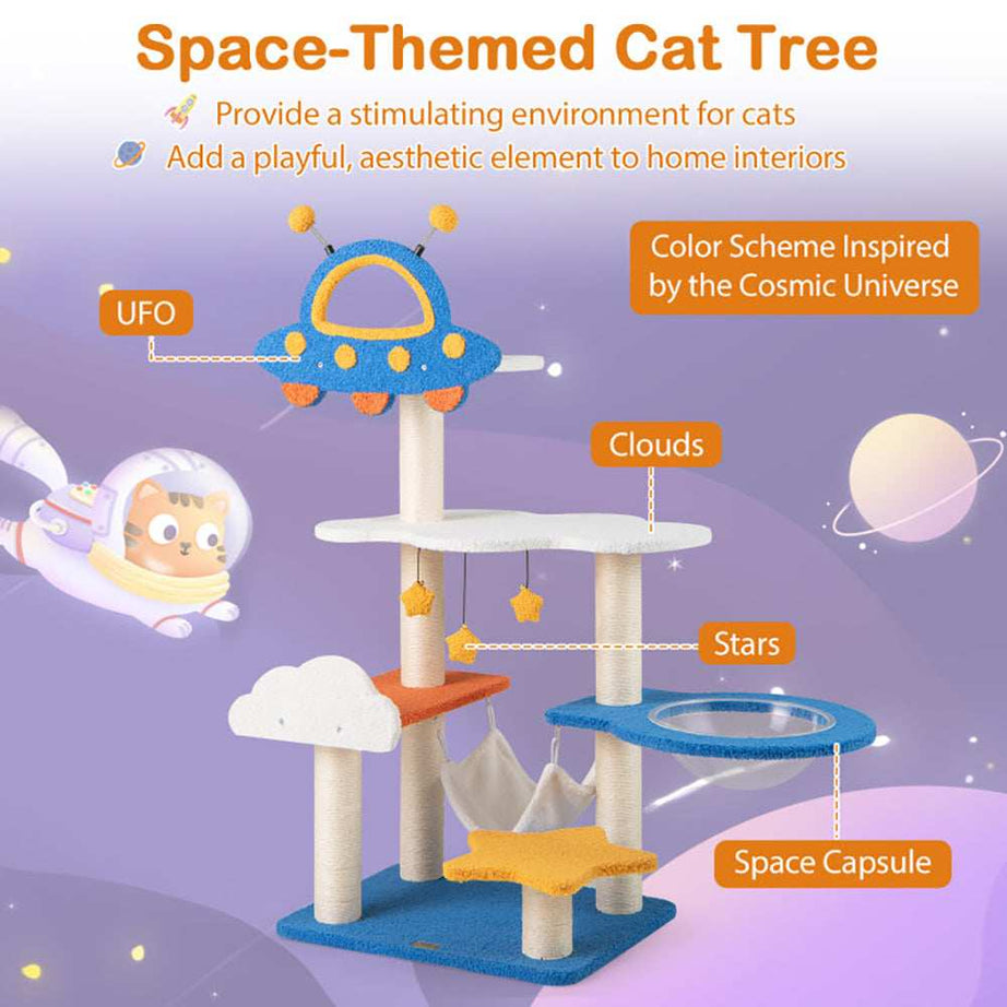 49 Inch UFO Cat Tree - Space Capsule