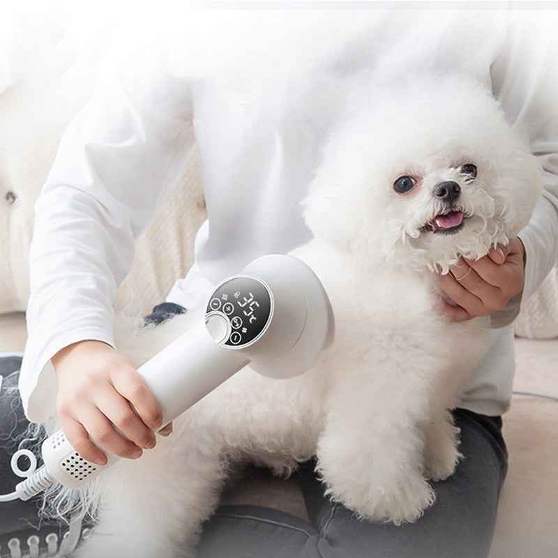 Pet Grooming Hair Dryer with Comb - Silent 2-in-1 Blow & Style