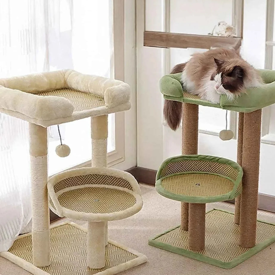 Plush Cat Tree Condo - Multi-Level Scratching Posts