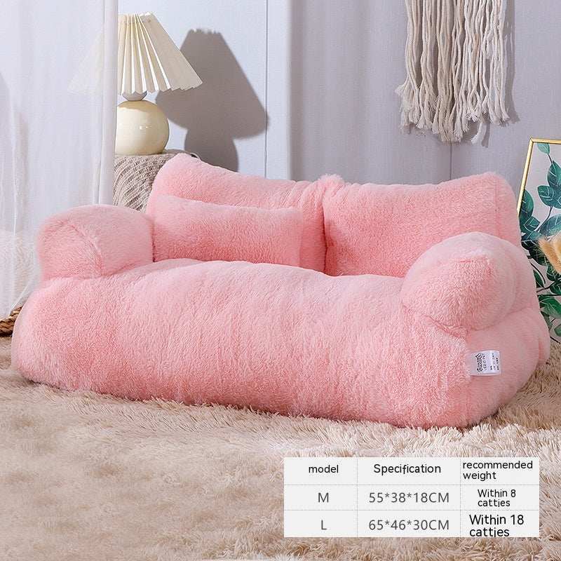 Cozy Plush Cat Bed Sofa for Small to Medium Dogs and Cats