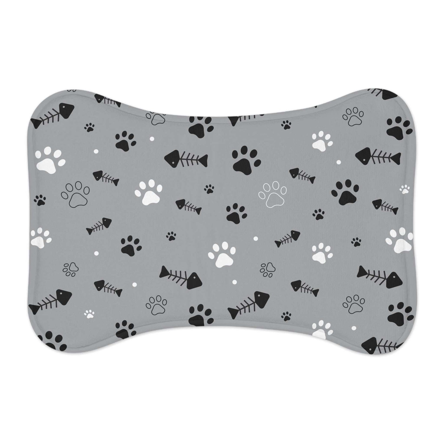 Stylish Pet Feeding Mat with Paw Print Design - Perfect for Pet Lovers