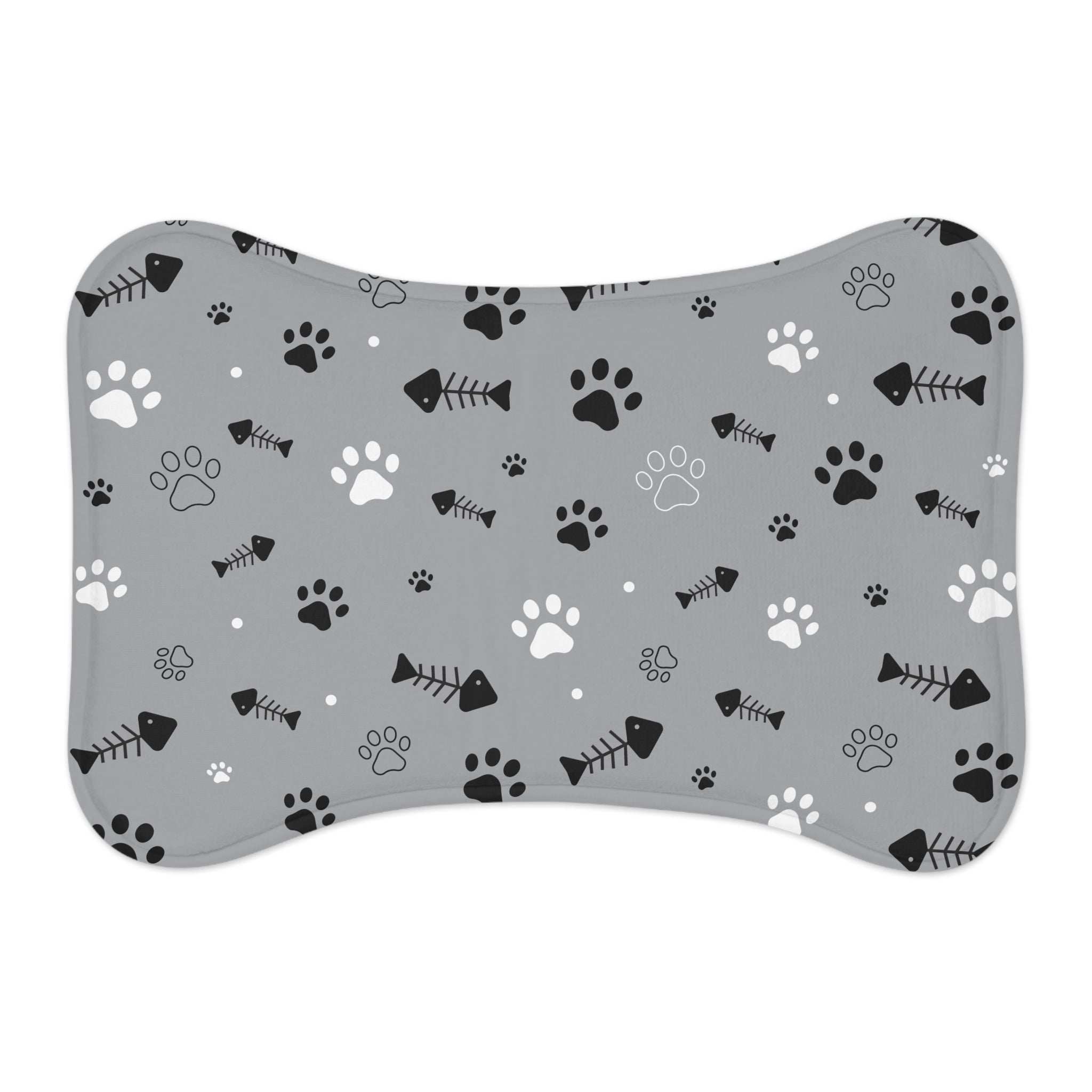 Stylish Pet Feeding Mat with Paw Print Design - Perfect for Pet Lovers