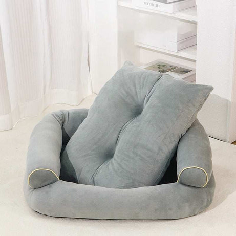 Soft Fabric Pet Sofa Bed For Dogs and Cats with Side Bolsters - Small to 3XL