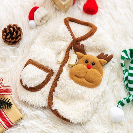 Festive Dog Coat - Warm Fleece Winter Jacket