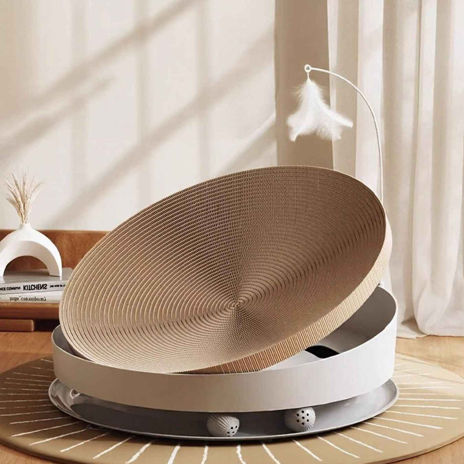 Round Interactive Scratching Board - Built for Playful Cats