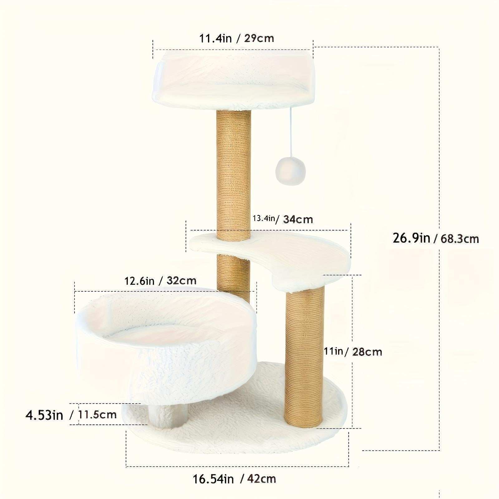 Multi-layer Cat Tree Indoor Cat Furniture With Scratching Post And Interactive Ball Toy Great Value Pet Consumption Tree