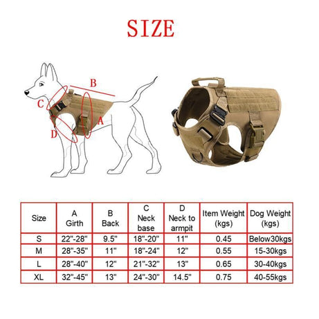 K9 Tactical Vest Set - 6-Piece Dog Training Battle Gear