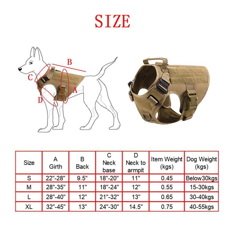 K9 Tactical Vest Set - 6-Piece Dog Training Battle Gear