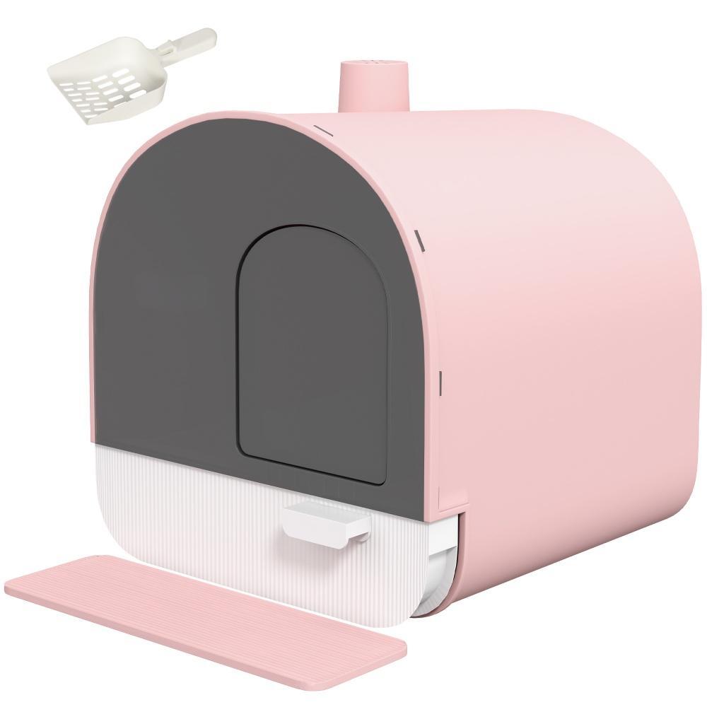 Cat Litter Box With Lid - Scoop Filter Mat Included