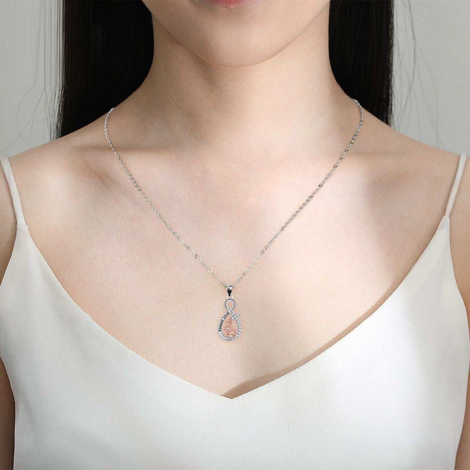Love Heart Pendant Girl With Dog Necklace