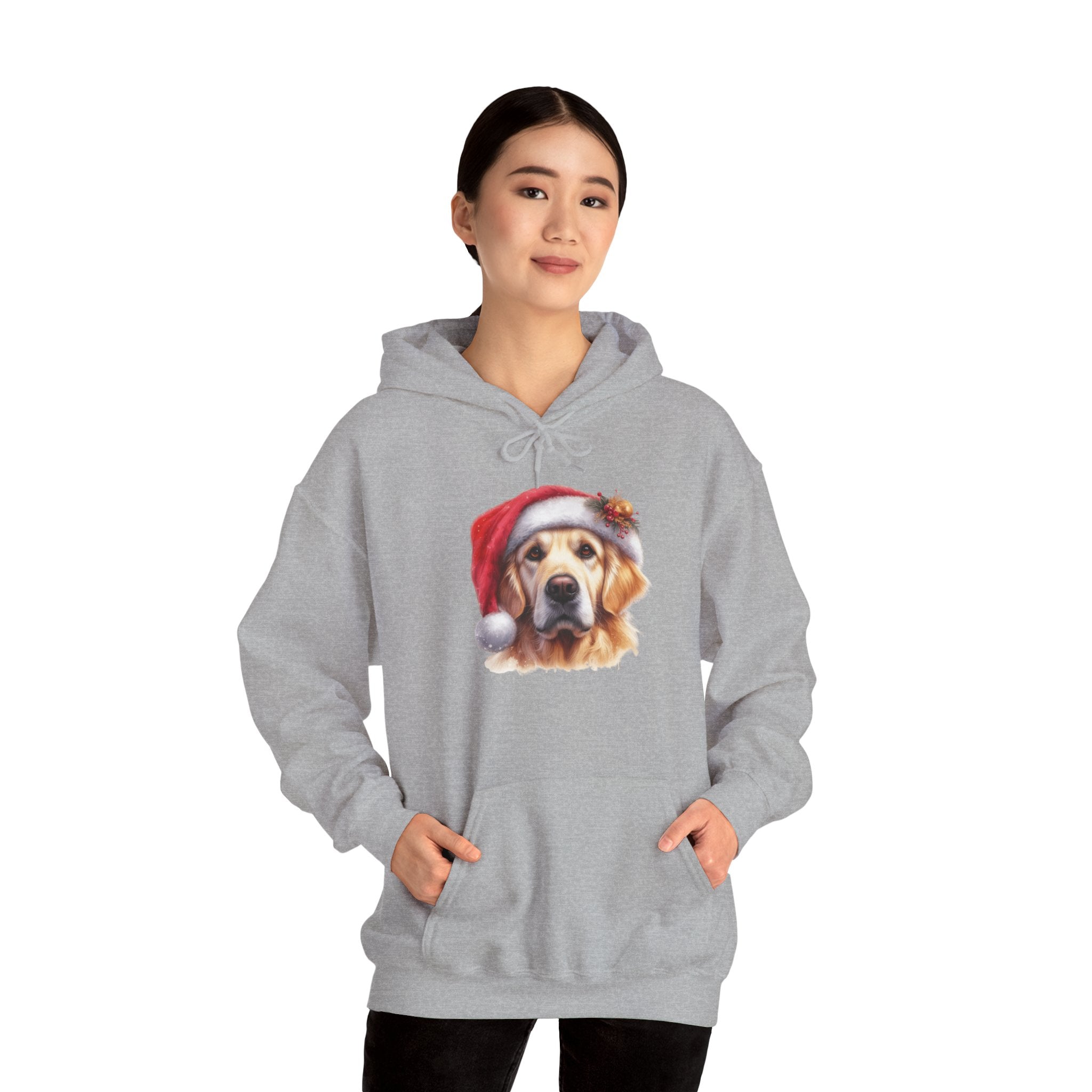 Christmas Hoodie - Golden Retriever in Santa Hat