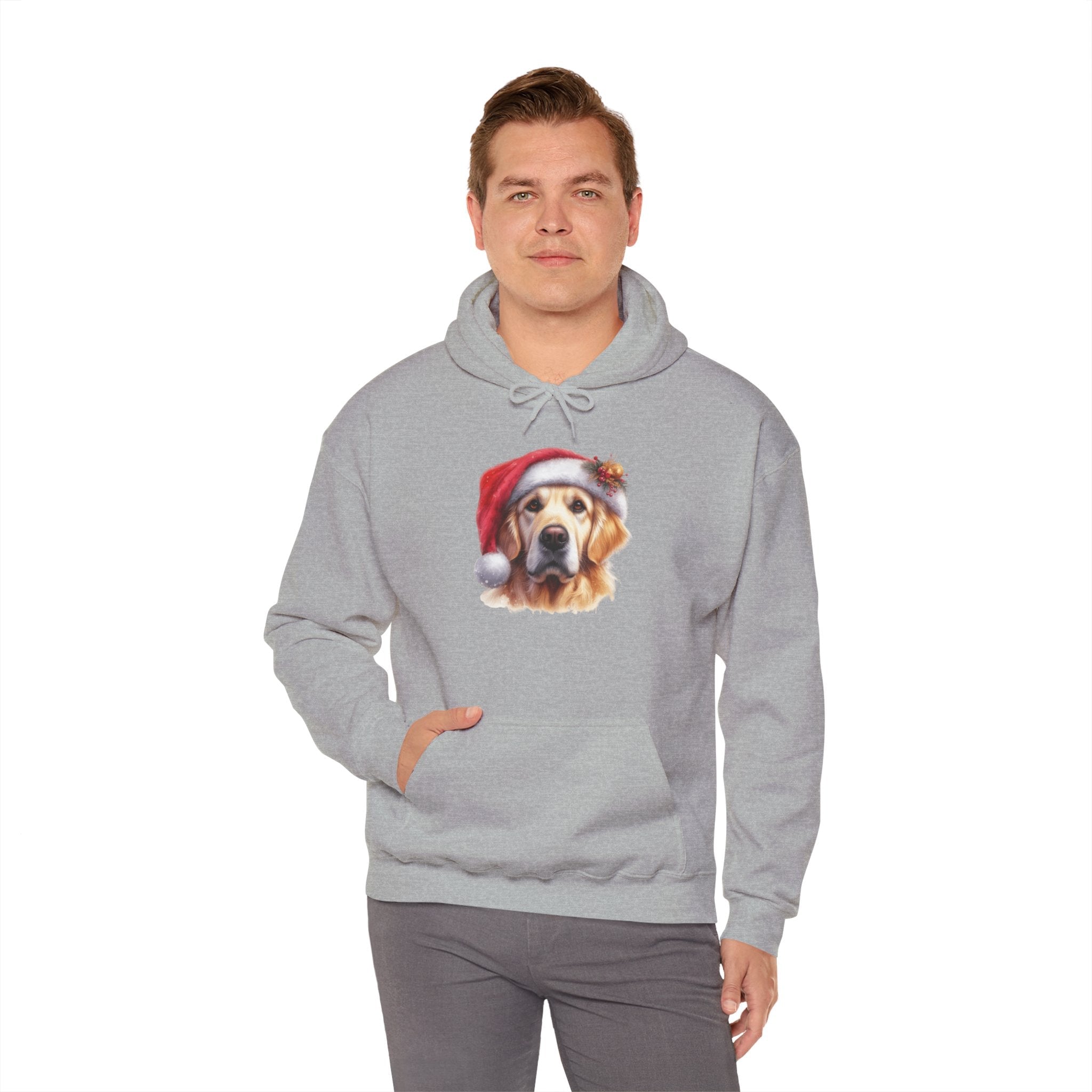 Christmas Hoodie - Golden Retriever in Santa Hat