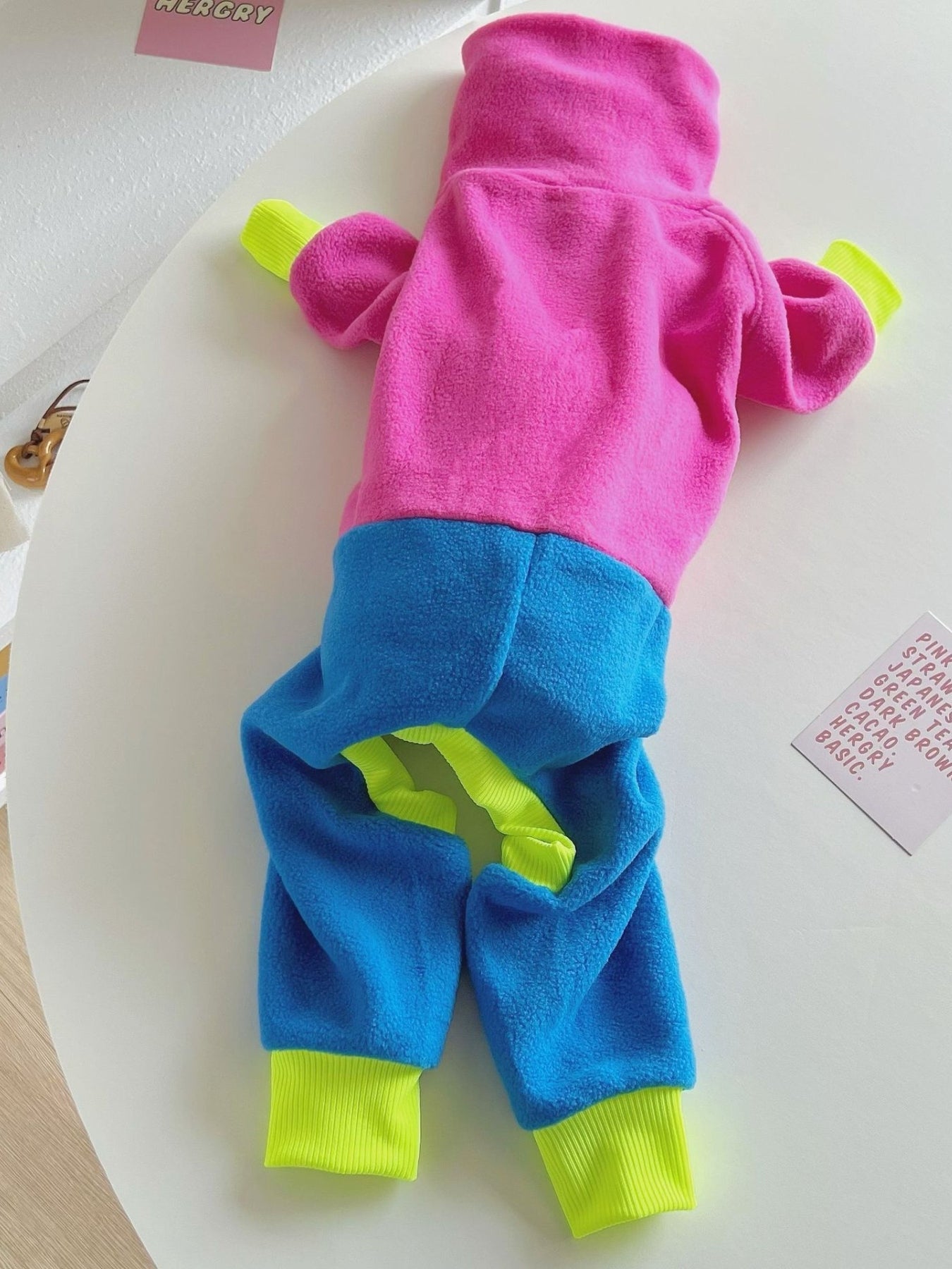 Dog Color Block Jumpsuit - Turtleneck Four-Leg Onesie Extended Sizes