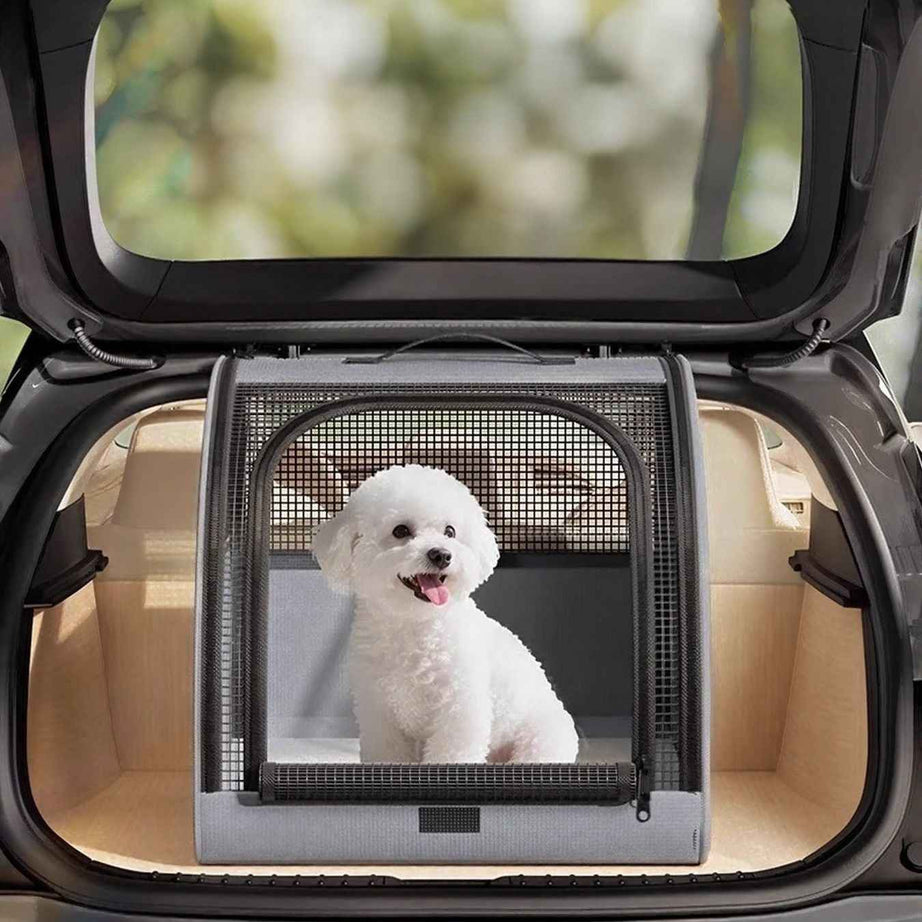 Pet Car Cage Collapsible - Breathable Oxford Travel Crate