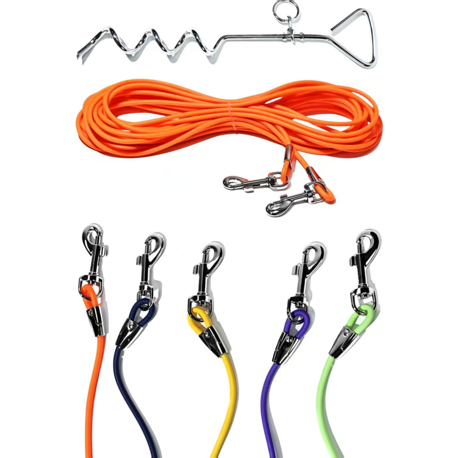 Ground Stake Fixed Dog Leash Allows Your Beloved Dog To Play More Freely