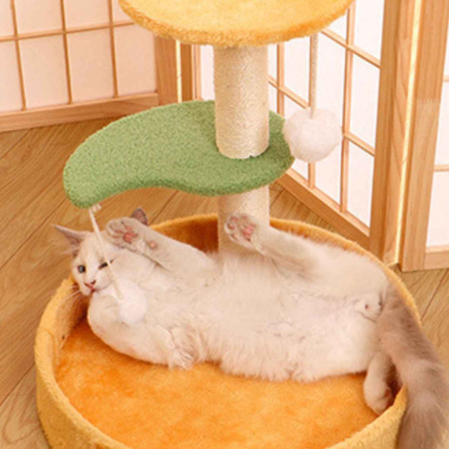 Cat Scratching Post with Bed - Sisal Tower and Toy