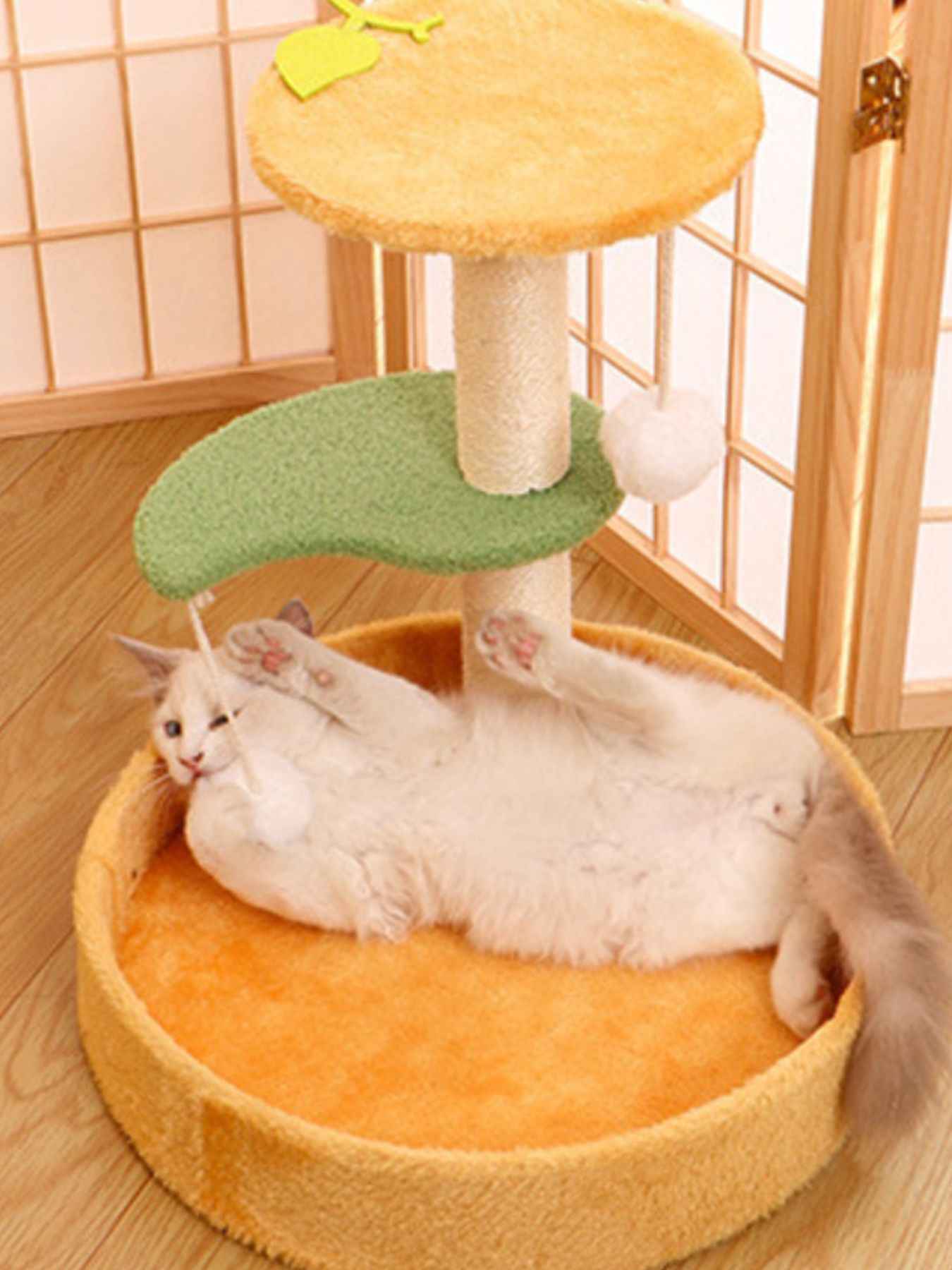 Cat Scratching Post with Bed - Sisal Tower and Toy