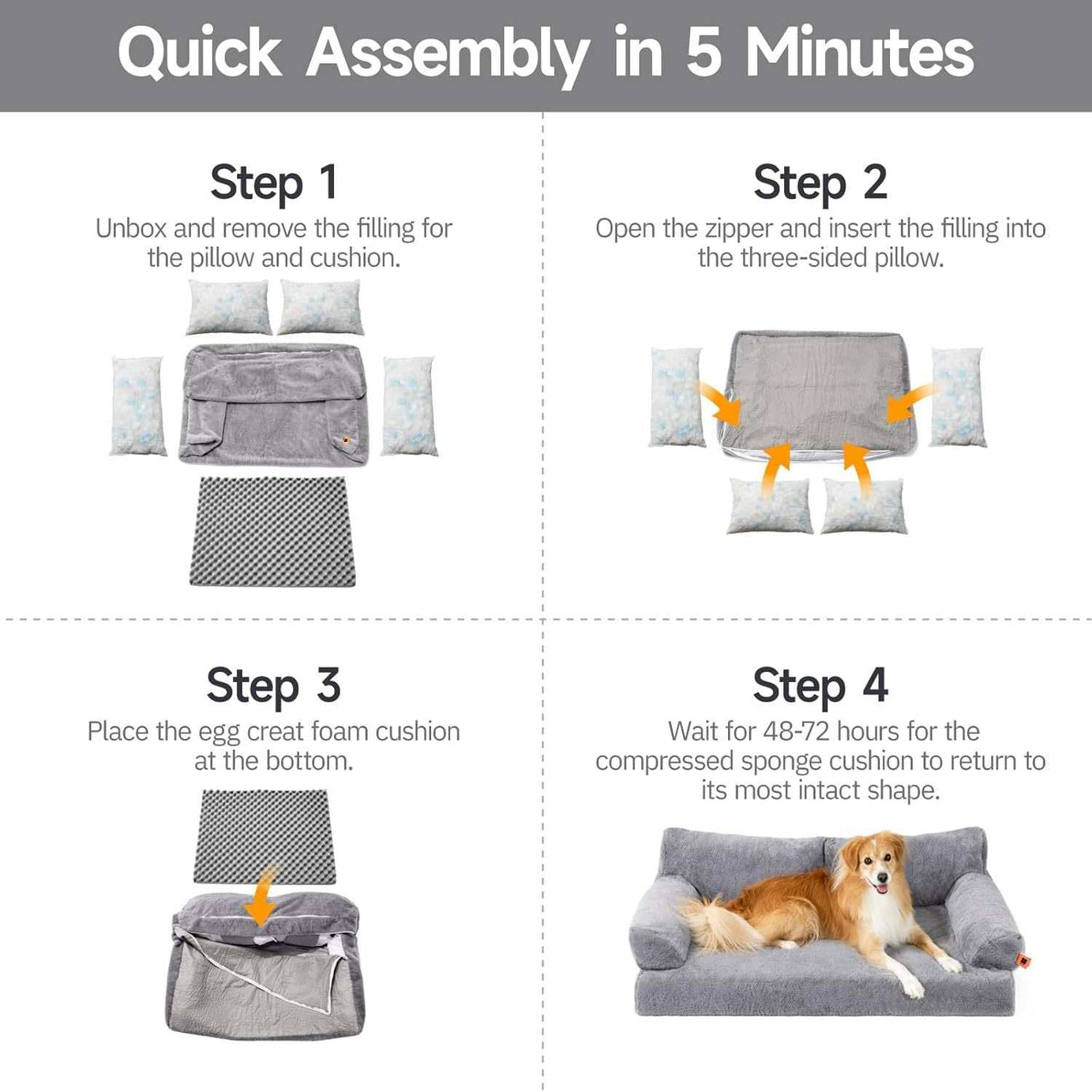 Orthopedic Dog Bed For Medium Dogs - Waterproof Pet Sofa