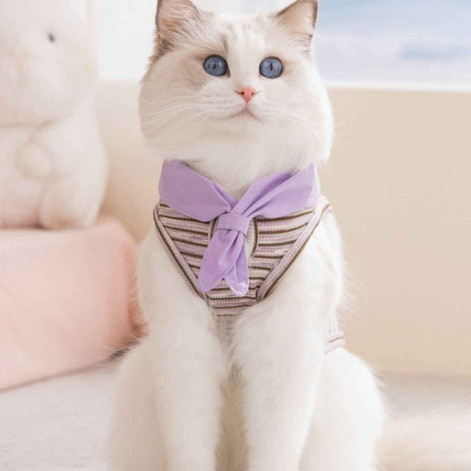 Pet Striped Tie-Front Top - Cute Small Pet Summer Shirt
