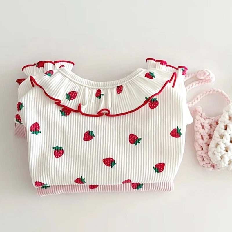 Summer Thin Lace Ruffle Strawberry Pet Cat Dog Clothes