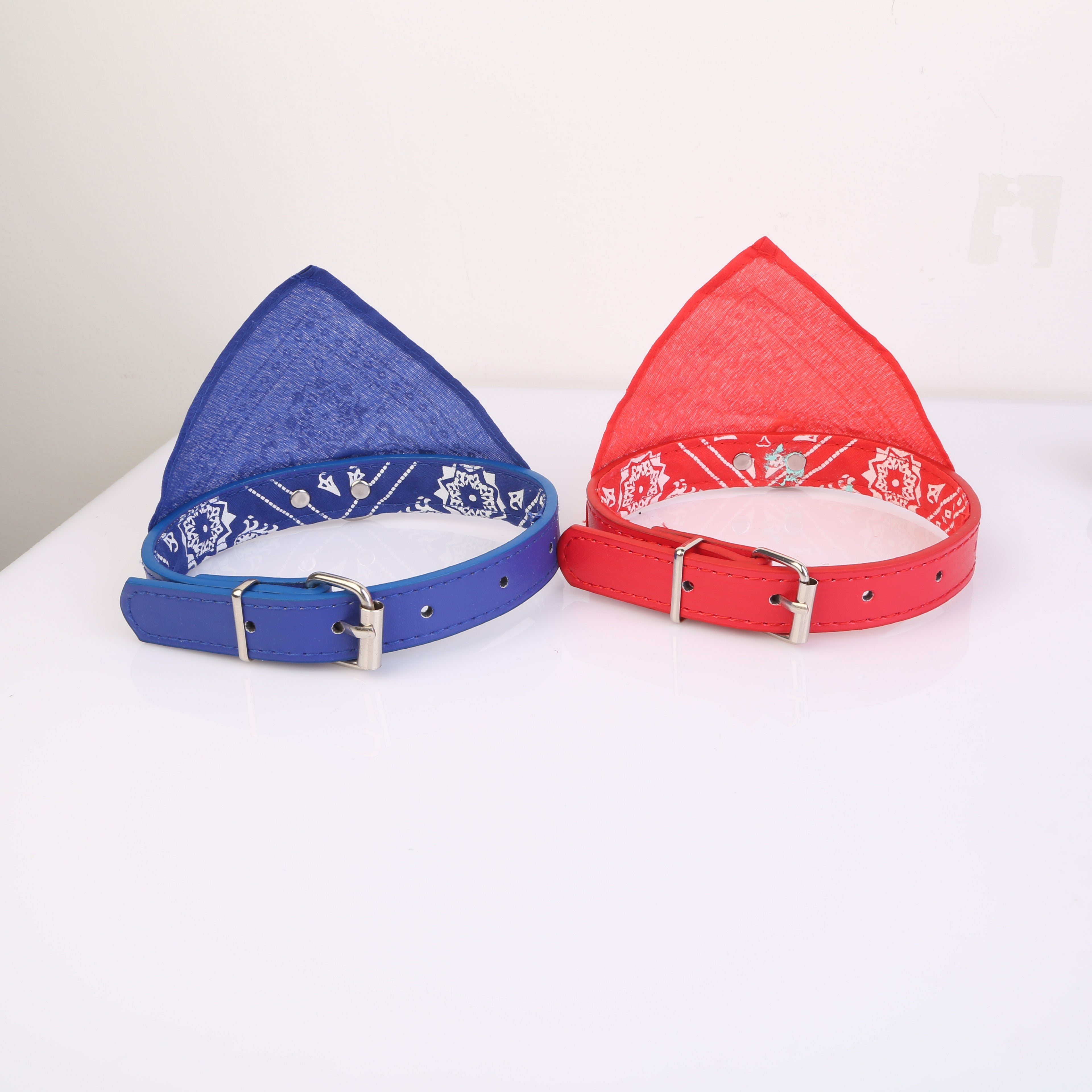 Pet Bandana Collar Adjustable - Leather Triangle Scarf