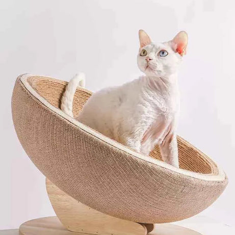 Cat Scratcher Nest Bed - Semi-enclosed with Hemp Rope