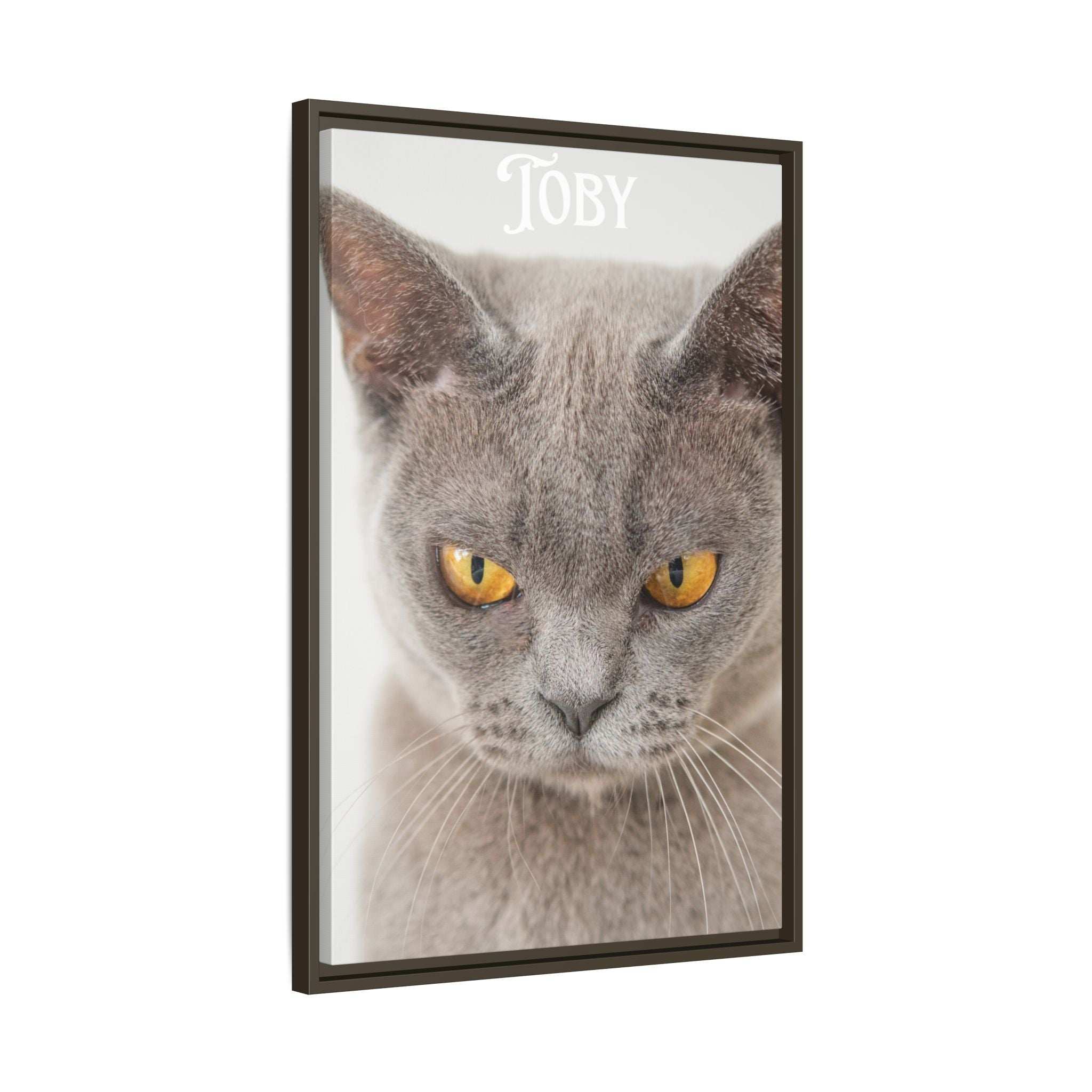 Personalized Photo Wall Art - Framed Matte Canvas Print for Pet Lovers - Customizable Name Print