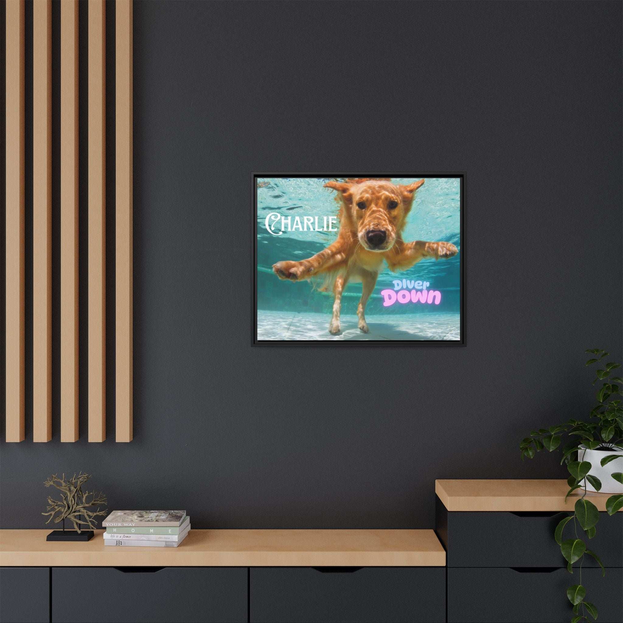Framed Personalized Landscape Photo Canvas Wall Art - 'Add your Caption'